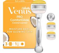 Gillette Venus Starter Kit, Pro ComfortGlide Olay Coconut Scented 5 Blade Women's Razor + 3 Blades refills + Shower Hook