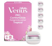 Gillette Venus Pro ComfortGlide Razor Blade Refills for Women, 6 Count | Pomegranate Scented SkinCushion Lubrication, Olay Moisture Bars, Sensitive Skin Protection
