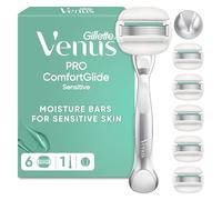 Gillette Venus ComfortGlide Sensitive Razor + 6 Razor Blades, Womens Razors, Razor Blade Refills