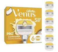 Gillette Venus Pro ComfortGlide Women’s Razor Blade Refills, Coconut Scent with Olay Moisture Bars, Pack of 6 Replacement Razor Cartridges