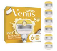 Gillette Venus Pro ComfortGlide Women's Razor Blade Refills, Coconut Scent with Olay Moisture Bars, Pack of 6 Replacement Razor Ca