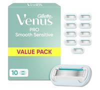 Gillette Venus Pro Smooth Sensitive Razor Blade Refills for Women, 10 Count - 5-Blade System, SkinCushion Technology, Aloe Vera Comfort, Long-Lasting Shave, Dermatologically Tested for Sensitive Skin