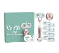 Gillette Venus Pro Smooth Sensitive RoseGold Women's Razor- 9 Blade, 5 Diamond-Like Coated Blades