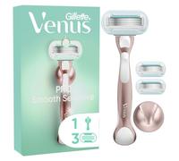 Gillette Venus Deluxe Smooth Sensitive Women's Razor with Rose Gold Metal Handle + 3 Refill Blades