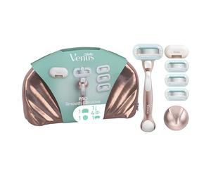 Gillette Venus Pro Smooth Sensitive Women’s Razor for Sensitive Skin, 4 Refill Razor Cartridges, Reusable Metal Handle, Shower Holder, Travel Bag