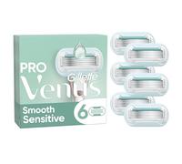 Gillette Venus Deluxe Smooth Sensitive Razor Blades Women, Pack of 6 Razor Blade Refills, Lubrastrip with A Touch of Aloe Vera, SkinCushion Helps Protect From Shave Irritation
