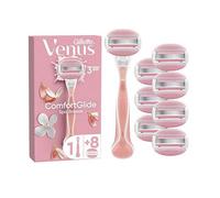Gillette Venus Razor, ComfortGlide Spa Breeze 3 Blade Women's Razor + 8 Razor Blades