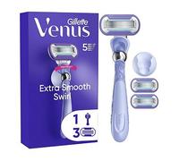 Gillette Venus Razor, Extra Smooth Swirl 5 Blade Women's Razor + 3 Razor Blades + Shower Hook