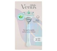 Gillette Venus Razor for Hair and Skin of the Intimate Area + 2 Pack of Replacement Blades, Women's Intimate Shaver, Gillette VENUS Refills