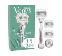 Gillette Venus Razor, PRO ComfortGlide Sensitive 5 Blade Women's Razor + 3 Razor Blades + Shower Hook