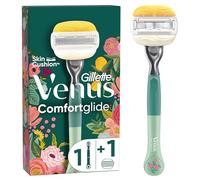 Gillette Venus + Rifle Paper Co. ComfortGlide Women's Floral Shaver, 1 Durable Handle, 1 Refill, 5 Sharpened Blades With Moisturizing Ribbon, Close Shave For Soft Skin