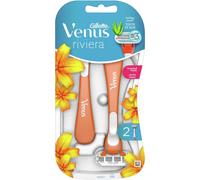 Gillette Venus Riviera Women's Disposable Razor 2Pcs | MoistureRich Aloe Strips, Fresh-Scented, Non-Slip & Ergonomic Handle for Smooth Shave