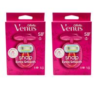 Gillette Venus Extra Smooth Snap Women's Razor + 1 Razor Blade Refills, Mini Handle, Lubrastrip with A Touch of Avocado Oils