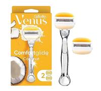 Gillette Venus Store Comfortglide with Olay Coconut Womens Razor Handle + Blade Refills, Silver, 2 Count