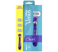 Gillette Venus Extra Smooth Swirl Women’s Razor, 3 Refill Razor Cartridges, Pivoting Reusable Handle and Shower Holder