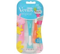 Gillette Venus Tropical Women’s Disposable Razors, 3 Count - Smooth Shave with Tropical Scents & ComfortGrip Handle