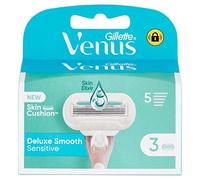 Gillette Venus Women's Razor Blades Deluxe Smooth Sensitive For 5 Blade Shaver, Pack of 3