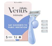 Gillette Venus Women's Razor for Pubic Hair & Skin Protection | 1 Handle Plus 5 Blade Refills, Ergonomic Handle, Sensitive Skin Protection, with Anti-Irritation Bar