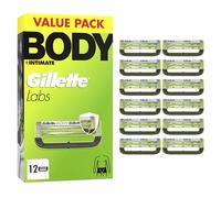 GilletteLabs Body + Intimate Razor Blade Refill Cartridges, 2 Blades and Precision Trimmer, Anti-ingrown Bar, Anti-irritation Bar, Long-lasting Lubrastrip, 12 Cartridges
