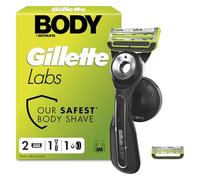 GilletteLabs Body + Intimate Razor for Men, 1 Handle & 2 Cartridges - Triple Defence System, Anti-Ingrown & Anti-Irritation Bars, Magnetic Shower Hanger, Ergonomic Shower Grip Handle