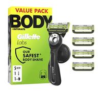 GilletteLabs Body + Intimate Razor with Magnetic Shower Hanger, Anti-ingrown Bar, Anti-irritation Bar, 1 Ergonomic Razor Handle with Easy Reach Shower Grip, 1 Cartridges
