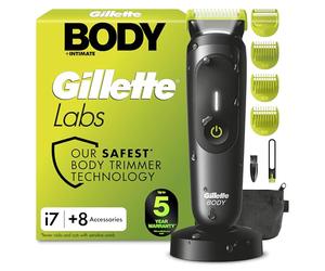 GilletteLabs i7 Body + Intimate Hair Trimmer for Men, 3 Body Combs