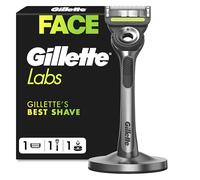 GilletteLabs Men's Razor + 1 Razor Blade Refill, with Exfoliating Bar, Includes Premium Magnetic Stand