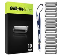 GilletteLabs Razor Blades for Men, Pack of 10 Razor Blade Refills, Compatible with GilletteLabs with Exfoliating Bar and Heated Razor, plus key chain