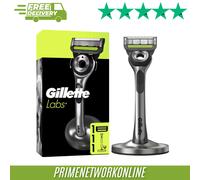 Gillette Labs Men's Razor with Exfoliating Bar + 1 Blade Refill & Premium Magnetic Stand