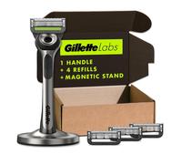 GilletteLabs with Exfoliating Bar by Gillette Razor for Men - 1 Handle, 4 Razor Blade Refills, Holiday Gifts for Men, Includes Premium Magnetic Stand