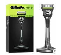 Gillette Labs Men's Razor with Exfoliating Bar + 1 Blade Refill & Premium Magnetic Stand
