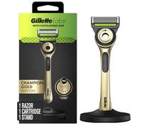 GilletteLabs with Exfoliating Bar Razor for Men, Champion Gold Edition - 1 Handle, 1 Razor Blade Refill, Includes Premium Magnetic Stand