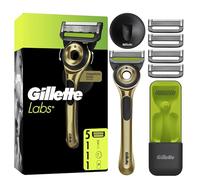 GilletteLabs With Exfoliating Bar, Razor For Men Champion Gold Edition, 1 Handle - 5 Blades, Includes Travel Case for Convenient Storage On The Go and Wall Hanger for Easy Storage in the Bathroom