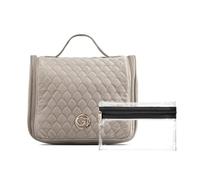 Gillian Jones - Beige Velvet Cosmetic Bag Organizer