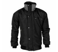 Gillicci Men's Warm Padded Designer Skydiver Bomber Check Lined Winter Casual Work Coat Jacket (UK, Alpha, L, Regular, Regular, Black)