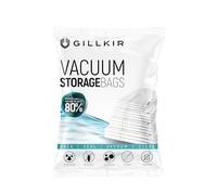 GILLKIR Vacuum Storage Bags - Assorted 6-Pack Including 3 Large & 3 Medium Compression Vacuum Bags for Clothes, Bedding - Durable, Reusable & Space-Saving Clear Zip Bags for Travel, Moving & Packing