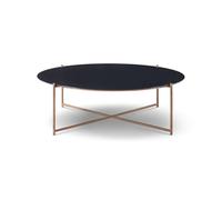 Gillmore Adriana Large Round Coffee Tables - Black Glass - Brushed Bronze