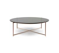 Gillmore Adriana Large Round Coffee Tables - Smoked Glass - Brushed Bronze