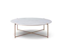 Gillmore Adriana Large Round Coffee Tables - White Marble - Brushed Bronze