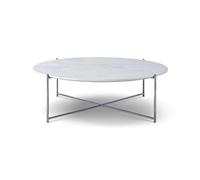Gillmore Adriana Large Round Coffee Tables - White Marble - Dark Chrome