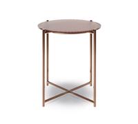 Gillmore Adriana Round Side Tables - Bronze Fluted Glass - Brushed Bronze
