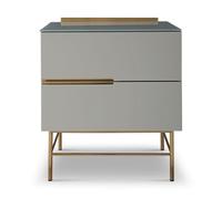 Gillmore Alberto Narrow Chests Of Drawers - Grey - Brushed Brass - 2