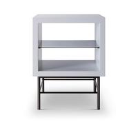 Gillmore Alberto Side Tables - White - Dark Chrome