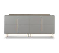 Gillmore Alberto Two & Four Door Sideboards - Four Door - Grey Matt Lacquer - Brass Brushed