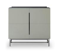 Gillmore Alberto Two & Four Door Sideboards - Two Door - Grey Matt Lacquer - Dark Chrome