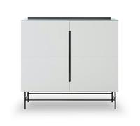 Gillmore Alberto Two & Four Door Sideboards - Two Door - White Matt Lacquer - Dark Chrome