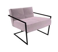 Gillmore Federico Armchairs - Pink Plush Velvet - Black Matt Powder