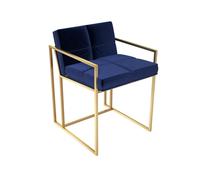 Gillmore Federico Dining Chairs - Brass Brushed - Blue Midnight Velvet