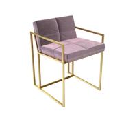 Gillmore Federico Dining Chairs - Brass Brushed - Pink Plush Velvet