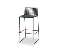 Gillmore Finn Bar Stools - Matt Black - Green Seat Pad